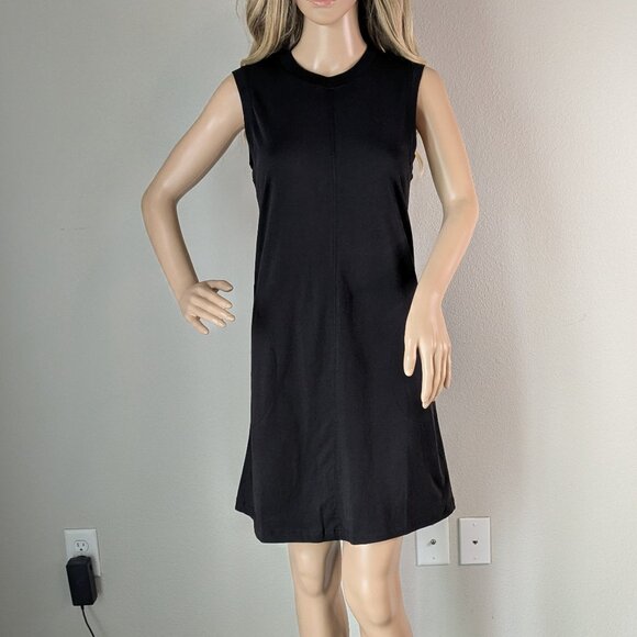 ATM Dress Size Small Black Jersey Mini Sleeveless Lightweight Crew Cotton NWT - Picture 2 of 16